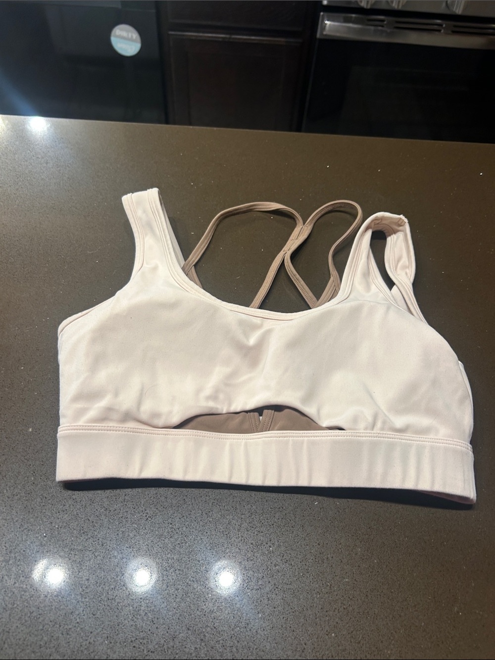 Women's Light Pink Strappy Support Sports Bra